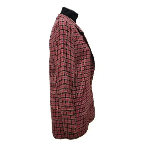 Vintage Paul Stanley Red Black Plaid Blazer • Power Suit Jacket • Women's 4 - Picture 6 of 13